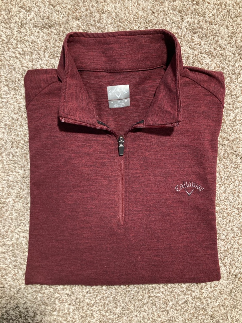 Callaway Burgundy Quarter-Zip Golf Pullover (139)